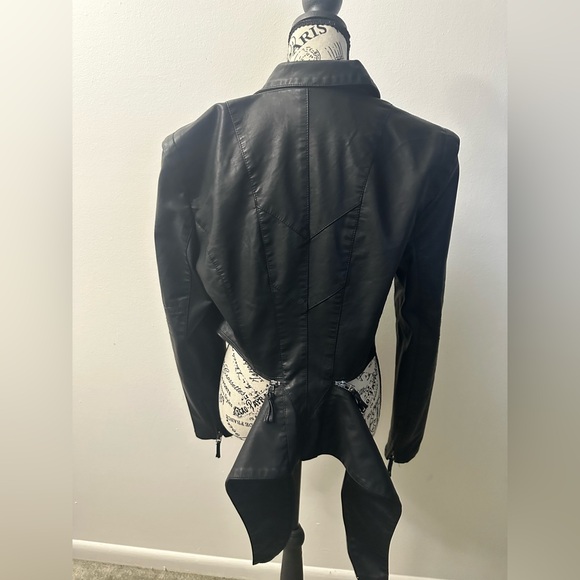 Blank NYC Sleek Biker Black Faux Leather Jacket - Picture 10 of 12